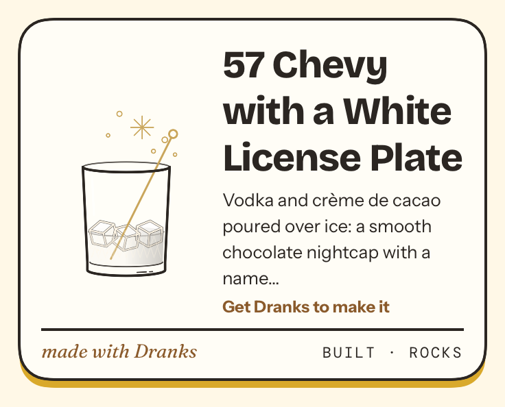Drawing of 57 Chevy with a White License Plate