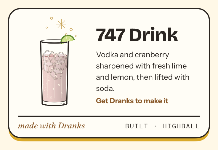 Drawing of 747 Drink