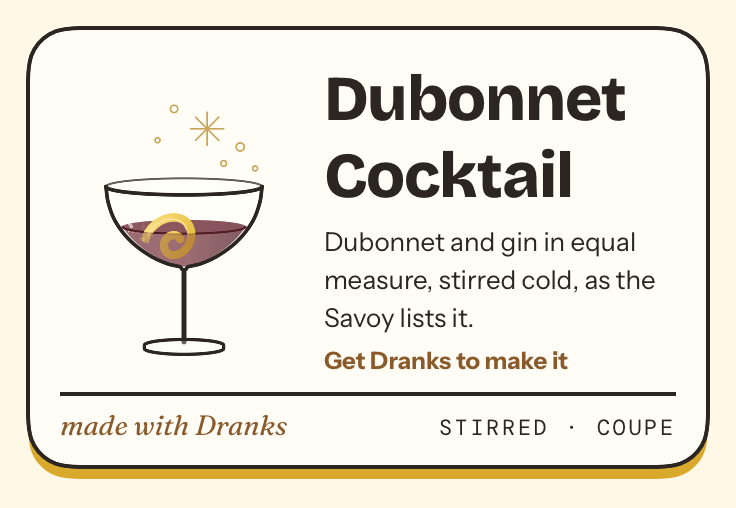Drawing of Dubonnet Cocktail