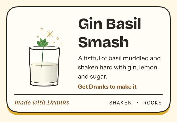 Drawing of Gin Basil Smash