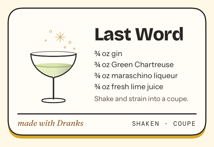 Recipe card for Last Word