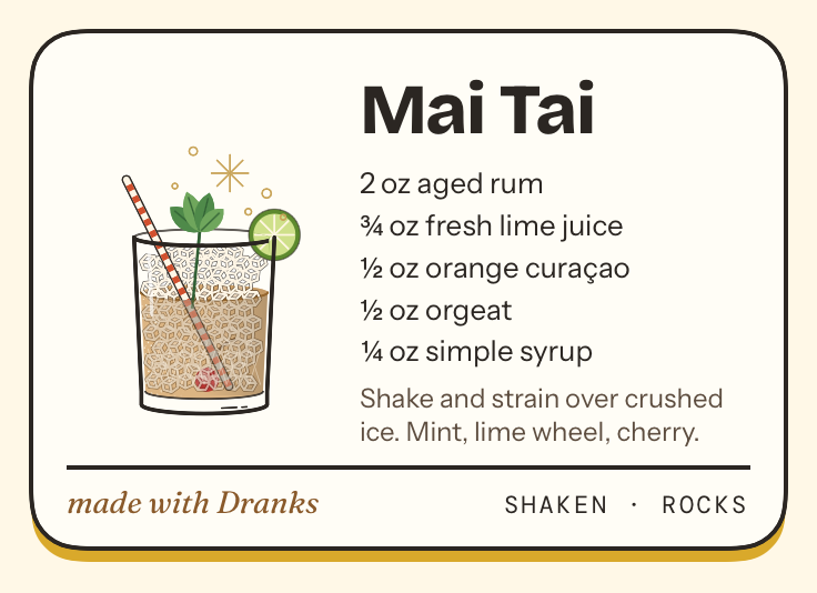 Recipe card for Mai Tai