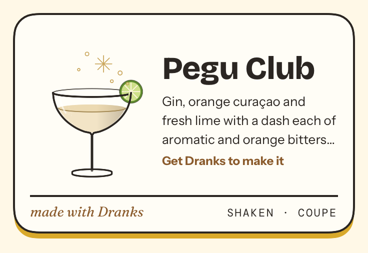 Drawing of Pegu Club
