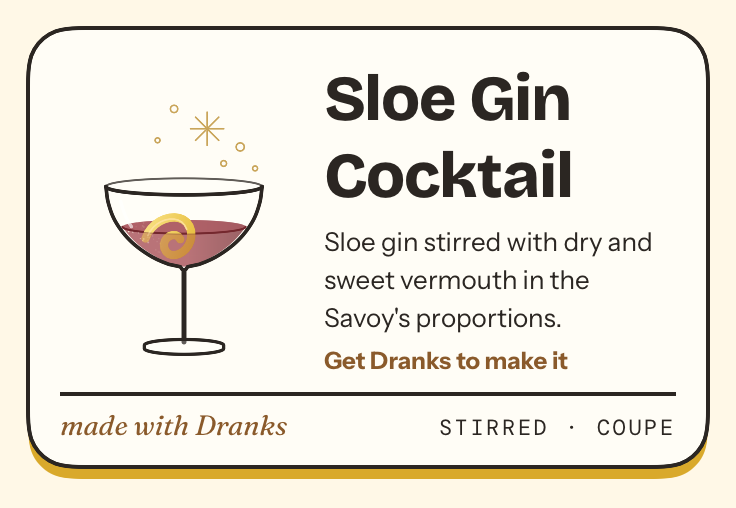 Drawing of Sloe Gin Cocktail